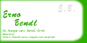 erno bendl business card