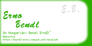 erno bendl business card